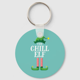 Chill Elf Matching Family Group Christmas Party Keychain