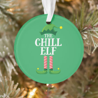 Chill Elf Matching Family Group Christmas Party Ornament