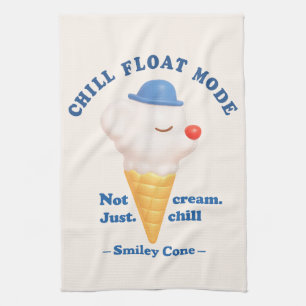 Chill Float Mode: Not Just Cream Dog Ice Cream Kitchen Towel