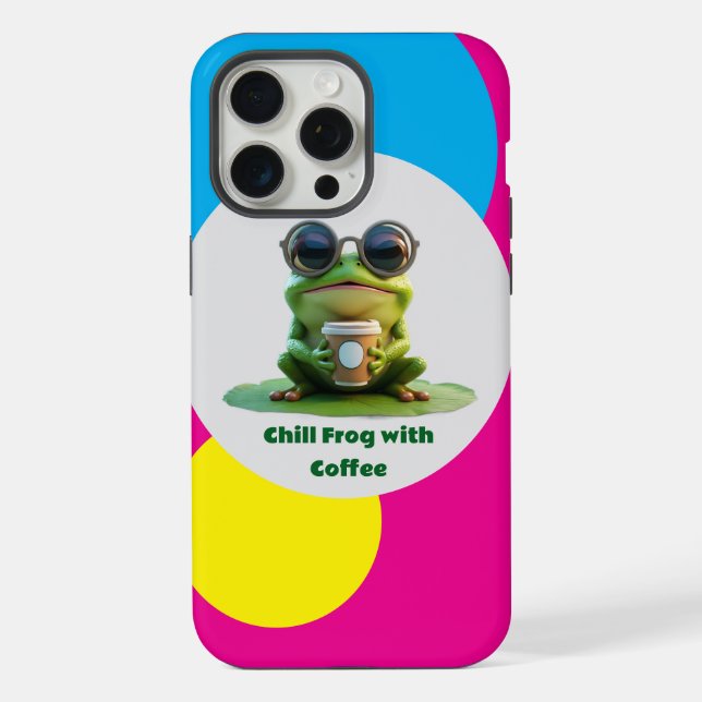 Chill Frog with Coffee iPhone Case (Back)