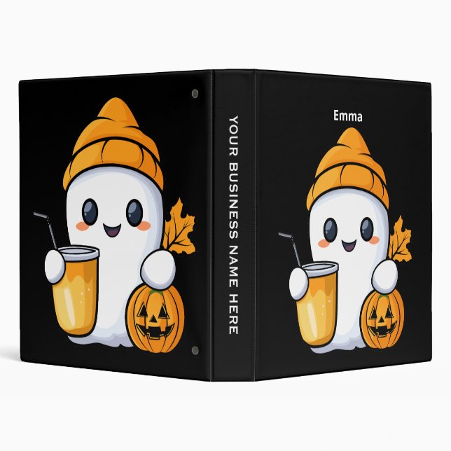 Chill Ghost Warm Coffee Cozy Fall Binder (Background)