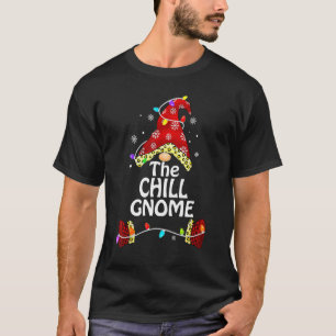Chill Gnome Buffalo Plaid Matching Christmas T-Shirt
