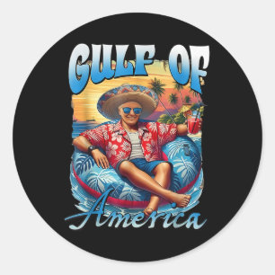 Chill Greeting From The Gulf Of Usa America Patrio Classic Round Sticker