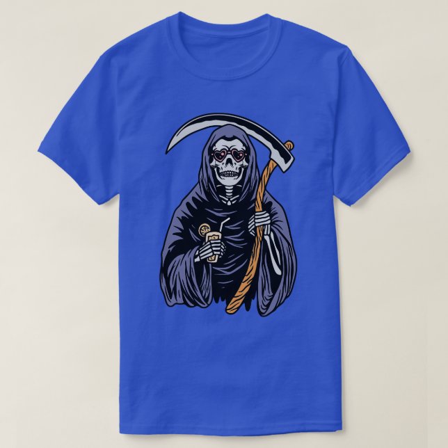 Chill Grim Reaper with Lemonade T-Shirt (Design Front)