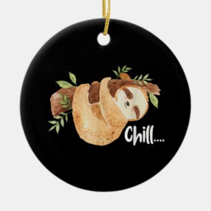 Chill Hanging Sloth Wildlife Animal Lover Zookeepe Ceramic Ornament