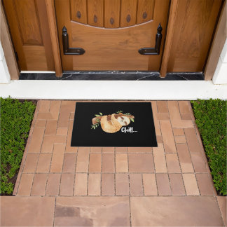 Chill Hanging Sloth Wildlife Animal Lover Zookeepe Doormat
