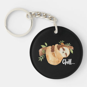 Chill Hanging Sloth Wildlife Animal Lover Zookeepe Keychain