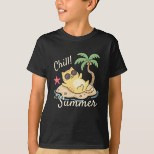 Chill It's Summer Retro Beach Design T-Shirt
