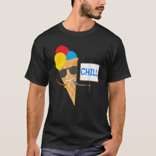  CHILL Kids Ice Cream Cone Wearing Sunglasses Summ T-Shirt