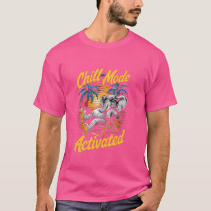 chill mode activated elephant with glasses on beac T-Shirt