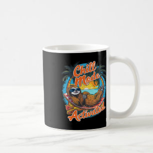 Chill Mode Activated Sloth Hammock Beach Sunset  Coffee Mug