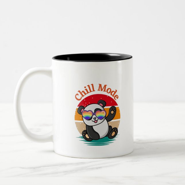 Chill Mode Panda Two-Tone Coffee Mug (Left)