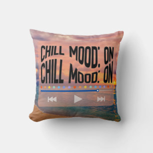 Chill Mood On Retro Beach Art Throw Pillow