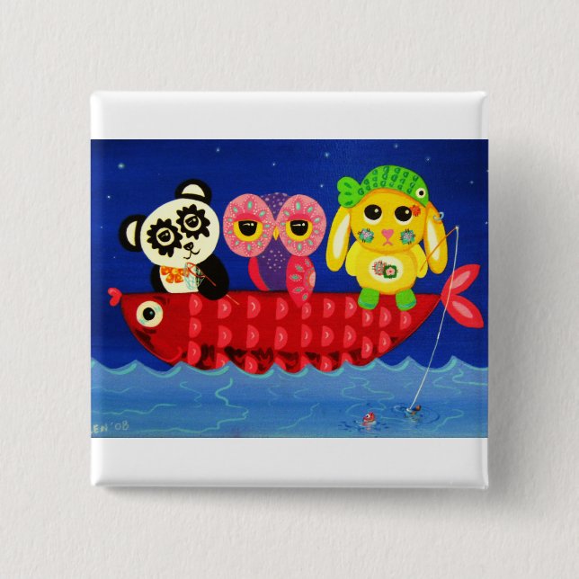 Chill Out 2 Inch Square Button (Front)