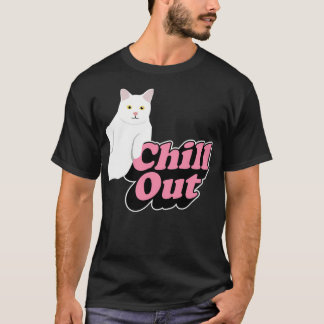 Chill Out - Chillin' Retro Cat In Pink And T-Shirt