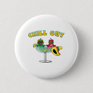 Chill Out Margarita Chili Peppers 2 Inch Round Button