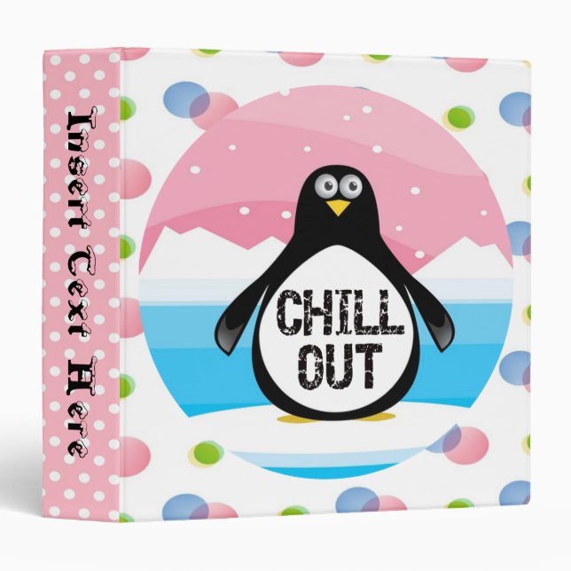 Chill Out Penguin Avery Binder (Front/Spine)