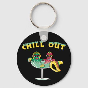 Chill Out Peppers Keychain