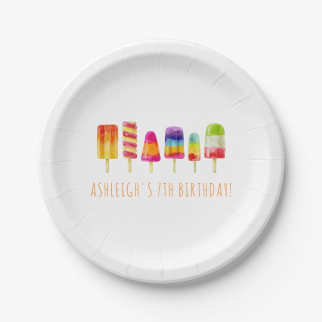 Chill Out Popsicle Party | Kids Birthday Party Paper Plate (Front)