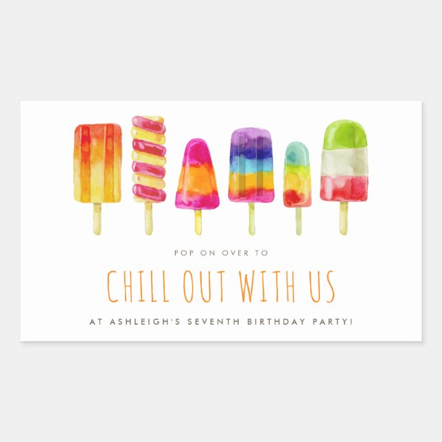 Chill Out Popsicle Party | Kids Birthday Party Sticker (Front)