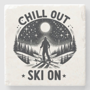 Chill out Ski on Stone Coaster