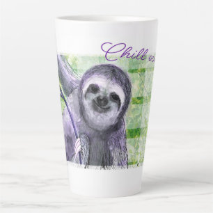 Chill Out Sloth Painting Latte Mug