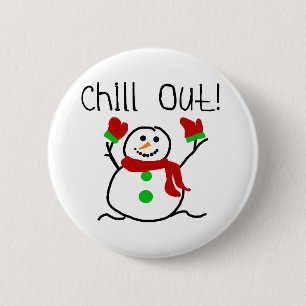 Chill Out Snowman 2 Inch Round Button