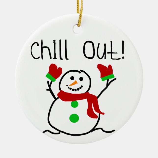Chill Out Snowman  Keepsake Ornament (Front)
