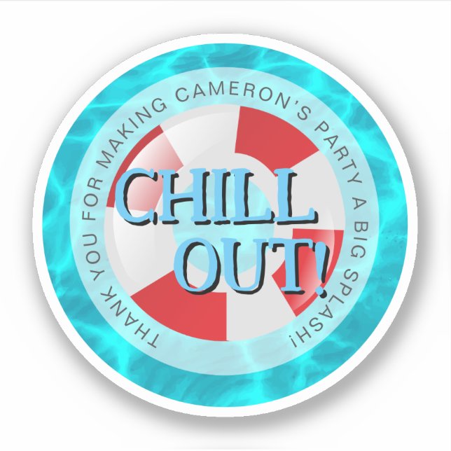 Chill out! Swimming pool party Water ripple Custom (Front)
