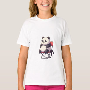 Chill Panda Sitting On Camping Chair Kids T-Shirt