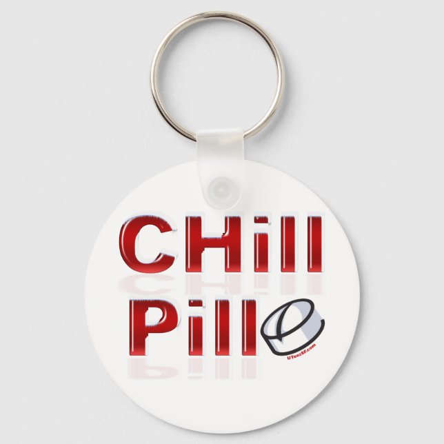 Chill Pill Funny PMS Keychain (Front)