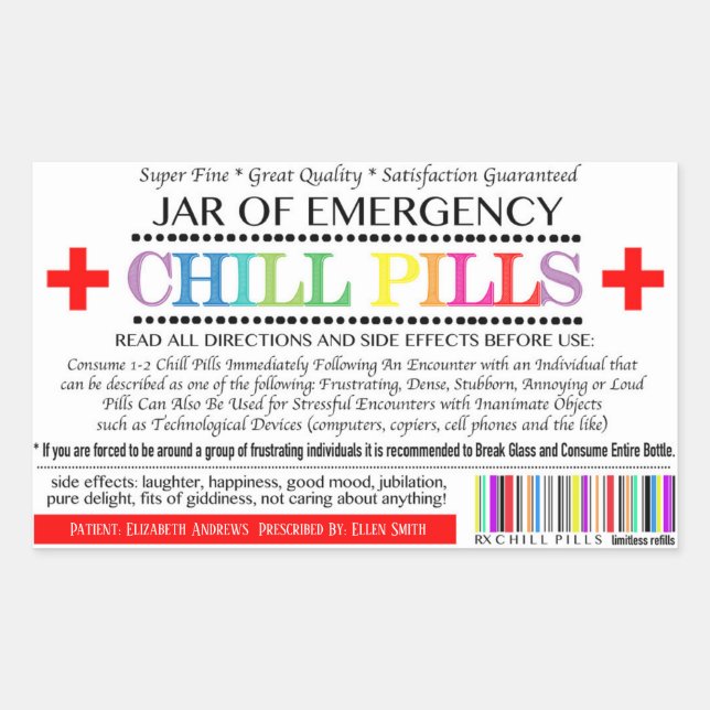 Chill Pill Label (Front)