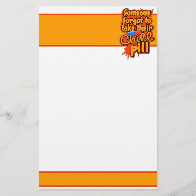 Chill Pill stationary, customize Stationery (Front)