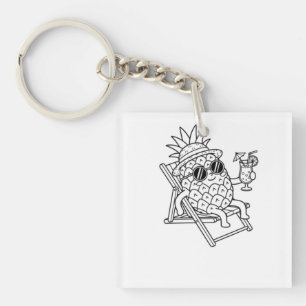 Chill Pineapple Summer Vibes Keychain