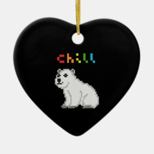 Chill Polar Bear Animal Lover Ceramic Ornament