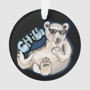 Chill Polar Bear Ceramic Ornament