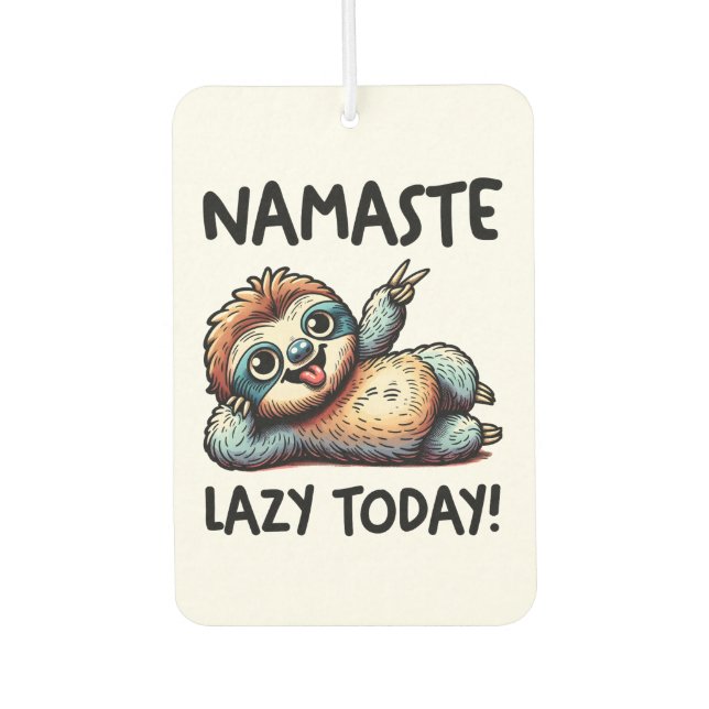 Chill Sloth Namaste Lazy Vibes Air Freshener (Front)
