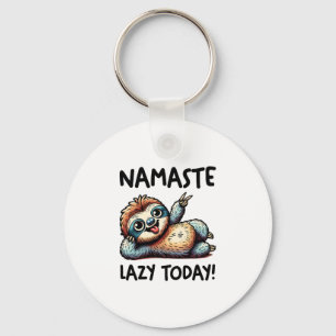 Chill Sloth Namaste Lazy Vibes Keychain