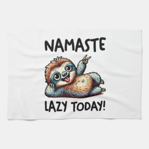 Chill Sloth Namaste Lazy Vibes Kitchen Towel