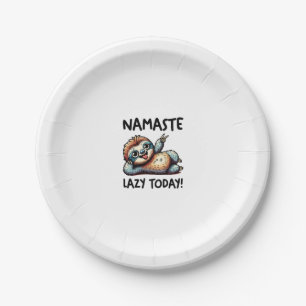 Chill Sloth Namaste Lazy Vibes Paper Plate