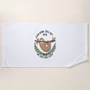 Chill Sloth, USA Animal Beach Towel
