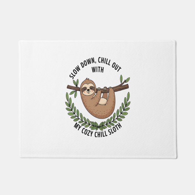 Chill Sloth, USA Animal Doormat (Front)