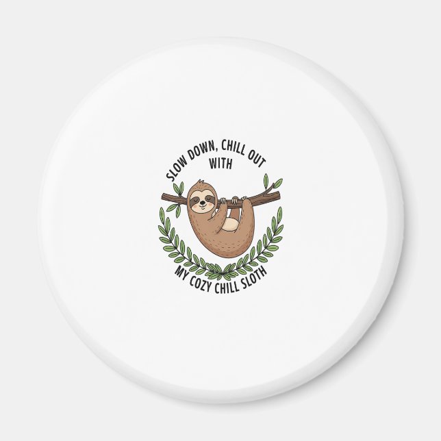 Chill Sloth, USA Animal Magnet (Front)