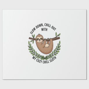 Chill Sloth, USA Animal Wrapping Paper
