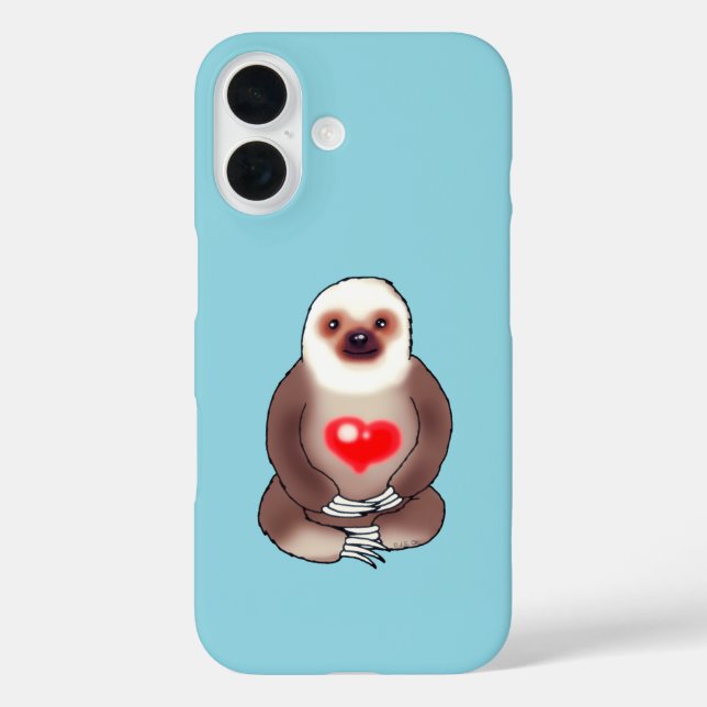 Chill Sloth with Glowing Heart Case-Mate iPhone Case (Back)