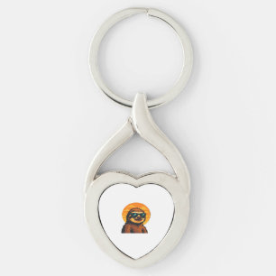 Chill Sloth with Sunglasses - Retro Sunset Vibes C Keychain