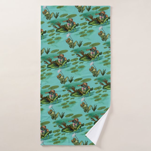 Chill Summer Frogs  Bath Towel (Bath Towel)