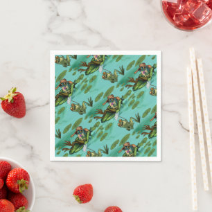 Chill Summer Frogs Napkin