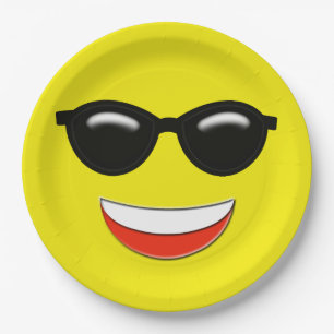 Chill Sunglasses Emoji Paper Plate