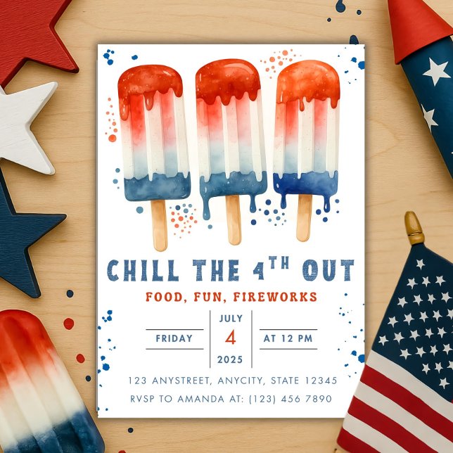 Chill the 4th Out 4th of July Independence Day Invitation (Creator Uploaded)
